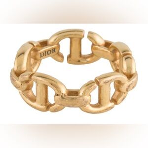 DIOR CD NAVY RING GOLD TONE , Size S